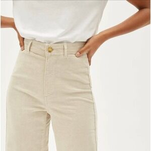 Everlane The Corduroy Wide-Leg Pant Beige Tan High Rise Size 8